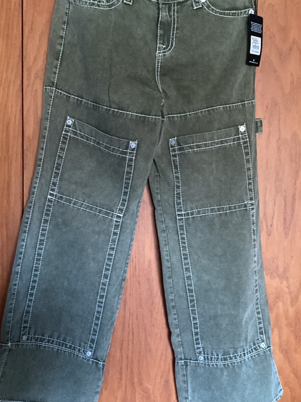 True Religion Kalamata Bobbi Baggy Carpenter Pants in Olive size 29